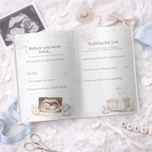 Personalized Baby Memory Book • First Year Keepsake Album • Custom Printed Newborn Gift • Exclusive by MaisonPetiteLumiere