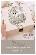 This newborn keepsake box is designed to hold your baby’s most treasured memories. A meaningful gift that helps parents keep every special moments in one place.