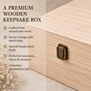 This deeply meaningful wooden keepsake box was created for those who find peace in prayer. A full-color design printed directly onto the wood features a wax-sealed envelope resting among lush cream and blush roses, a golden cross, a white dove in flight, and delicate botanical sprigs — all in a soft, serene palette of blush, sage, and ivory.