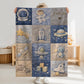 Patchwork Look Babydecke • Weltraum Space Astronaut • Quilt Look • Neutrale Babyzimmer-Deko • Neugeborenen-Decke • Boutique Babygeschenk
