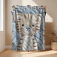 Soft embroidered-look baby blanket featuring a calm tiger motif with delicate floral details. Gentle neutral and pastel tones — a timeless boutique-style gift for modern, serene nurseries.