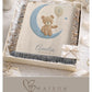 A timeless first birthday keepsake blanket, woven from cotton and personalized with your child’s name and a custom number — made to be gifted and treasured for a lifetime.