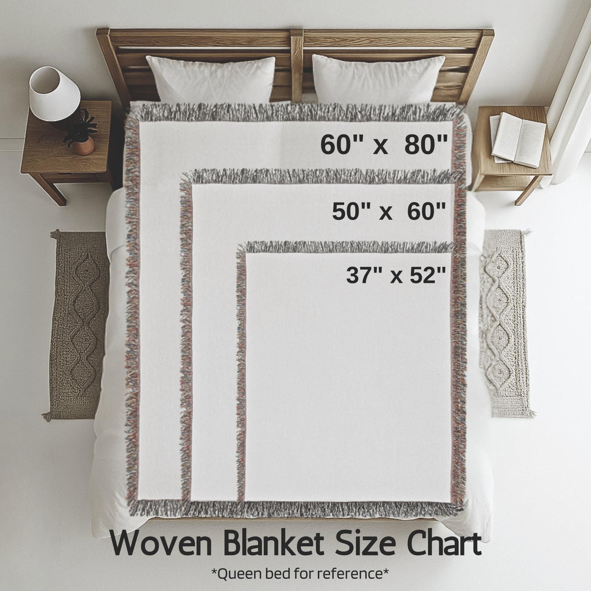 Personalized Bear woven cotton baby blanket with a calm floral bear design. Neutral nursery decor and a timeless heirloom newborn gift