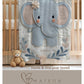 Soft embroidered-look baby blanket featuring a calm pastel elephant in a timeless quilted style. Designed to celebrate a baby’s first birthday or to create a meaningful personalized keepsake, this blanket blends gentle nursery aesthetics with a boutique embroidered appearance.