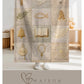 Christian patchwork look baby blanket with faith symbols in a soft quilt-style design. Neutral tones, optional name, perfect baptism gift.