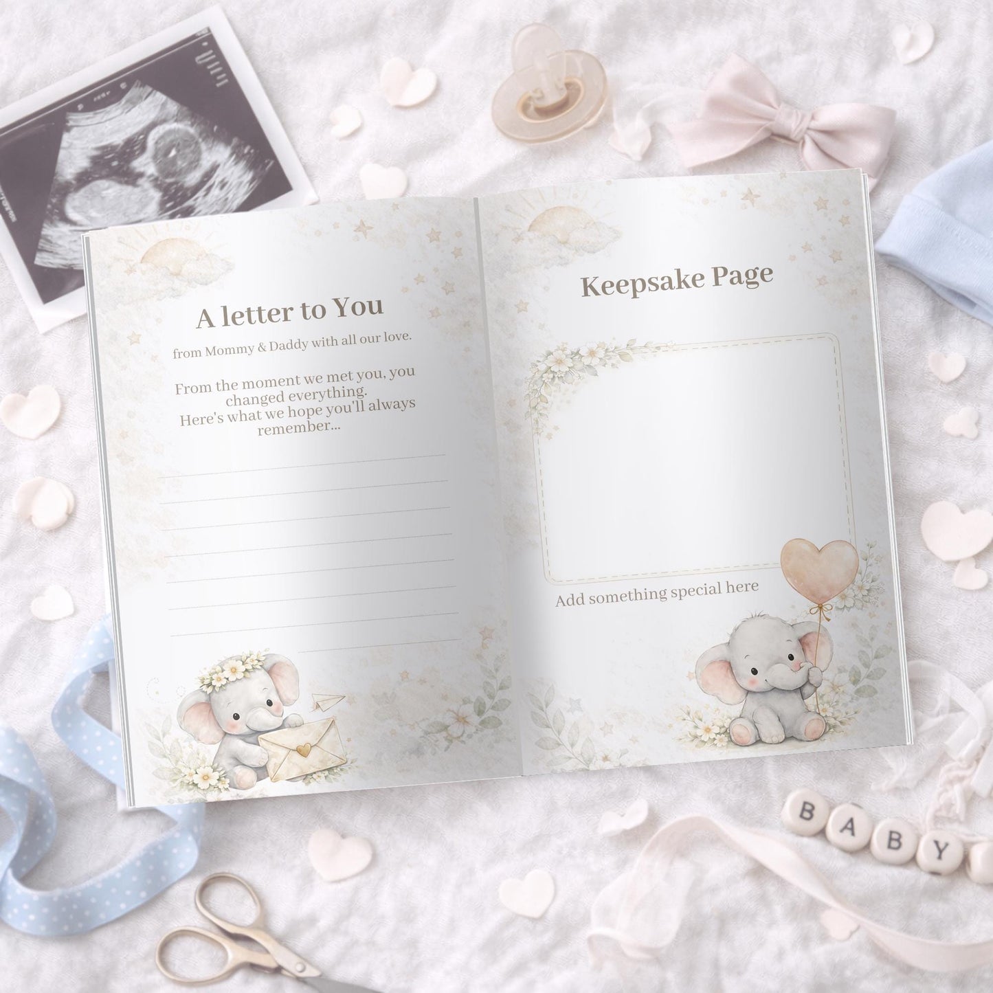 Personalized Baby Memory Book • First Year Keepsake Album • Custom Printed Newborn Gift • Exclusive by MaisonPetiteLumiere