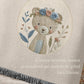 Personalized Bear woven cotton baby blanket with a calm floral bear design. Neutral nursery decor and a timeless heirloom newborn gift