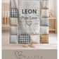 Personalized baby quilt blanket featuring your baby’s name and the quote “Pure Love” in a soft, neutral patchwork design. A cozy newborn blanket and meaningful keepsake gift.