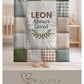 Baby blanket with quote and name in a patchwork quilt style. A soft, meaningful keepsake blanket for newborns and baby gifts.