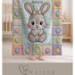 Personalized Baby Blanket with Name • Easter Bunny Patchwork Quilt Look • Neutral Nursery Decor Baby Gift Newborn or Baptism