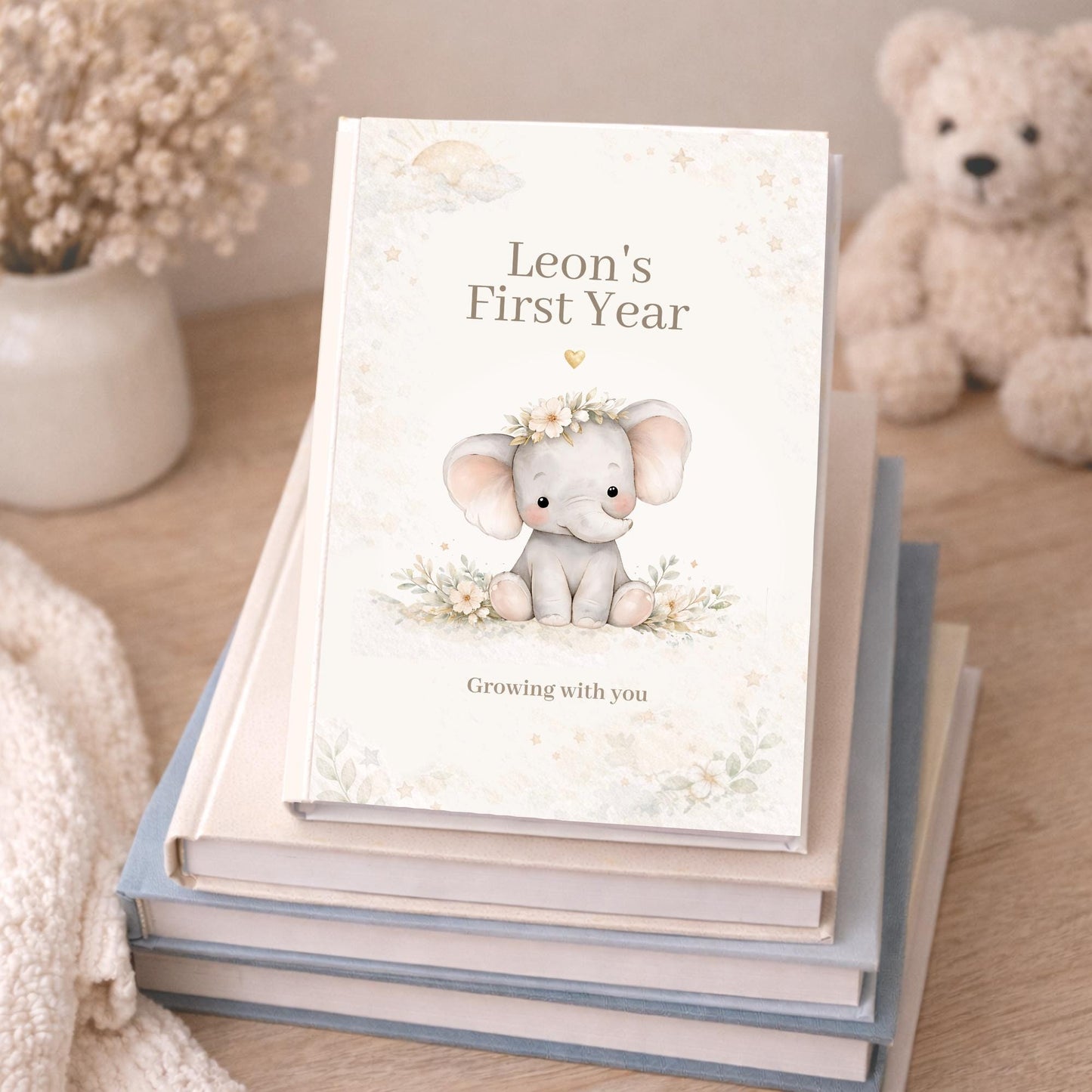 Personalized Baby Memory Book • First Year Keepsake Album • Custom Printed Newborn Gift • Exclusive by MaisonPetiteLumiere
