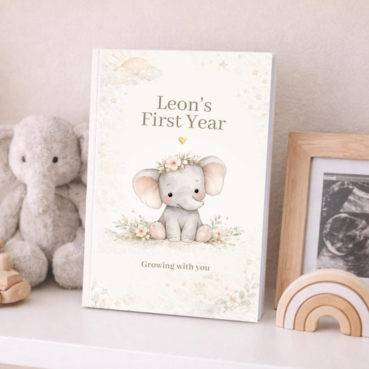 Personalized Baby Memory Book • First Year Keepsake Album • Custom Printed Newborn Gift • Exclusive by MaisonPetiteLumiere