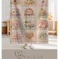 Personalized patchwork look baby blanket featuring a soft safari-inspired quilt design in calm, neutral tones