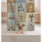 Explorer safari baby blanket with jeep and compass adventure theme. Printed quilt look, personalized for little explorer nurseries.