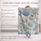 Soft embroidered-look baby blanket featuring a calm fish motif with delicate floral details. Gentle neutral and pastel tones — a timeless boutique-style gift for modern, serene nurseries.