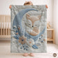 Personalized fox baby blanket with name - embroidered-look details in soft neutral colors. A cozy newborn blanket and timeless boutique baby gift.