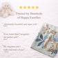 Personalized Safari baby blanket with name - embroidered look details in soft neutral colors. A cozy newborn blanket and timeless boutique baby gift.