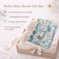 Personalized baby blanket with name in embroidery look. Sweet animals, hot air balloon & boat in calm earth tones – soft velveteen for nurseries.