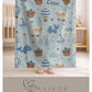 Personalized baby blanket with name in embroidery look. Sweet animals, hot air balloon & boat in calm earth tones – soft velveteen for nurseries.
