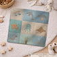 Personalized Baby Blanket in Patchwork Quilt Look with Sea Animals. Neutral Colors with Name.
