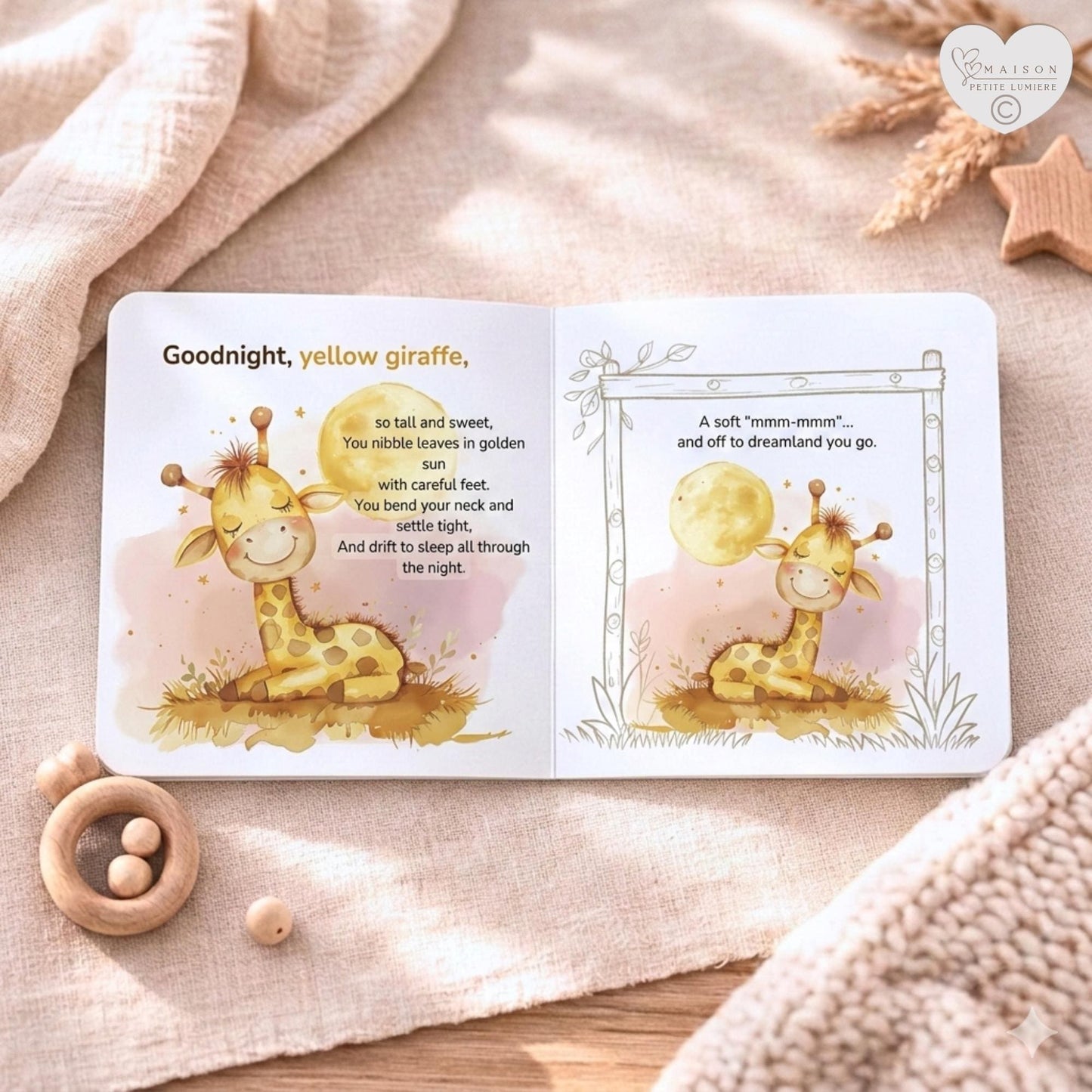 A personalized safari bedtime book featuring your child’s name. Gentle rhymes with elephant & lion — a meaningful baby shower or birthday gift.