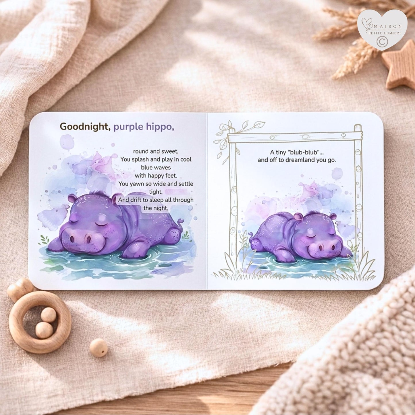 A personalized safari bedtime book featuring your child’s name. Gentle rhymes with elephant & lion — a meaningful baby shower or birthday gift.