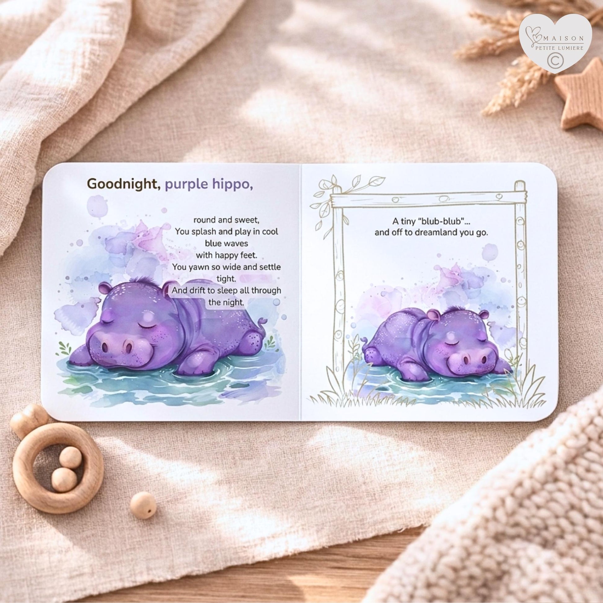 A personalized safari bedtime book featuring your child’s name. Gentle rhymes with elephant & lion — a meaningful baby shower or birthday gift.