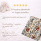 Embroidery Look farm baby blanket in embroidered quilt look. Tractor, barn and sheep design for neutral nursery decor and baby gift.