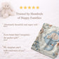 Soft embroidered-look elephant baby blanket with pastel florals. Neutral tones, cozy fabric — a boutique newborn gift for calm, modern nursery decor.