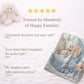 Personalized fox baby blanket with name - embroidered-look details in soft neutral colors. A cozy newborn blanket and timeless boutique baby gift.