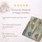 Personalized patchwork look baby blanket with cute dinosaurs in a soft quilt-style design. Neutral nursery colors with custom name panel.