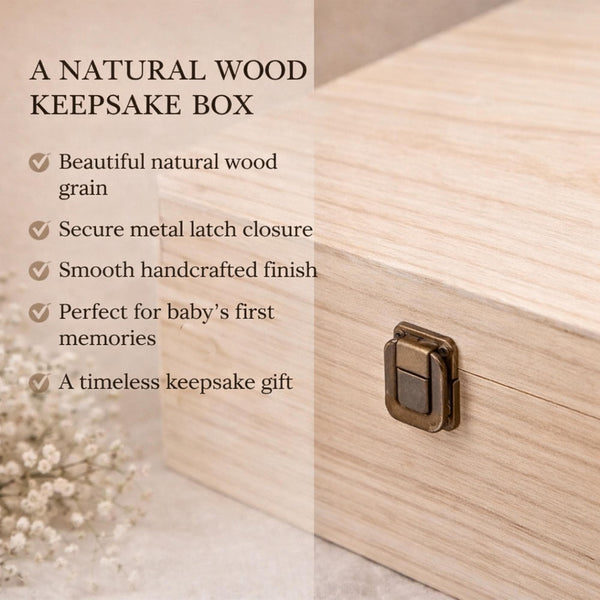personalized wooden keepsake box shows adorable animals riding a little train – a joyful and playful design perfect for a cheerful nursery.