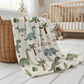 Personalized Dinosaur Baby Blanket with Name • Embroidered Look Dino Nursery • Neutral Kids Blanket • T-Rex Gift