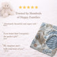 Soft embroidered-look mermaid baby blanket with a calm mermaid seashell design and pastel florals. Neutral tones, cozy fabric — a boutique newborn gift for serene, modern nursery decor.