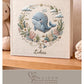 Personalized ocean themed whale baby album 8x8 with custom name. A calm nautical nursery memory book and timeless newborn keepsake.