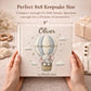 Personalized elephant baby memory album with hot air balloon design, custom name and optional birth date. A neutral nursery keepsake and timeless newborn photo book.