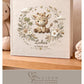 Personalized giraffe baby album with custom name and birth date. A safari nursery keepsake memory book for newborn milestones.