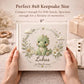Personalized dinosaur baby memory book with name and birth date. A playful dino nursery photo album for baby memories and milestones.