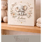 Personalized floral elephant baby album 8x8 with custom name and date. A neutral nursery memory book and timeless newborn keepsake gift.