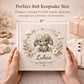 Personalized bunny baby album with floral crown and custom name. A soft neutral nursery memory book and timeless newborn keepsake.