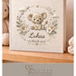 Personalized safari lion baby album with custom name and date. A warm jungle nursery memory book and newborn keepsake.
