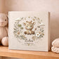 Personalized giraffe baby album with custom name and birth date. A safari nursery keepsake memory book for newborn milestones.