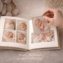 Personalized teddy bear airplane baby memory book with name and birth date. A soft aviation nursery album for first memories and milestones.