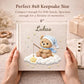 Personalized teddy cloud baby memory book with your baby’s name. A dreamy cloud-themed album to capture precious milestones and first-year memories.