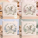 Personalized Baby Name Book Elephant – Custom Baby Album with Name – Floral Keepsake Book – Neutral Baby Girl Gift – Nursery Memory Book