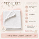 Personalized Highland Cow Baby Blanket featuring an adorable fluffy Highland cow surrounded by delicate wildflowers, butterflies, hearts and charming cottage garden details. Customized with your baby’s name, this sweet floral blanket makes a beautiful addition to a baby girl nursery and a meaningful keepsake for a new arrival.