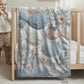 Ocean Embroidered Look Baby Blanket • Fish Floral Ocean Theme • Neutral Nursery Decor • Soft Newborn Blanket • Boutique Baby Gift