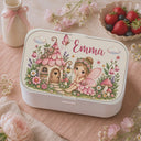 Personalized Fairy Lunch Box with Name, Kids Bento Box, Watercolor Fairy Garden Lunchbox, Preschool Lunch, Back to School Gift for Girls